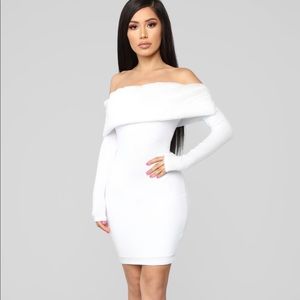 Fashion Nova Snow Bunny Ribbed Dress
